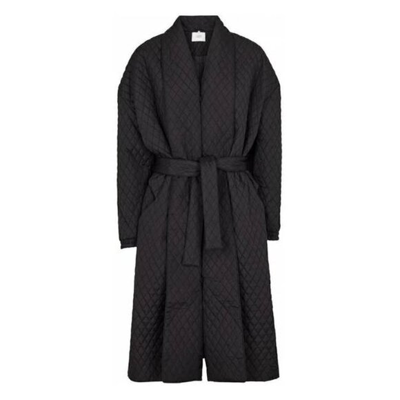Just Female Jackets & Blazers - Just Female Black Quilt Maxi Coat Size XS NWT $175